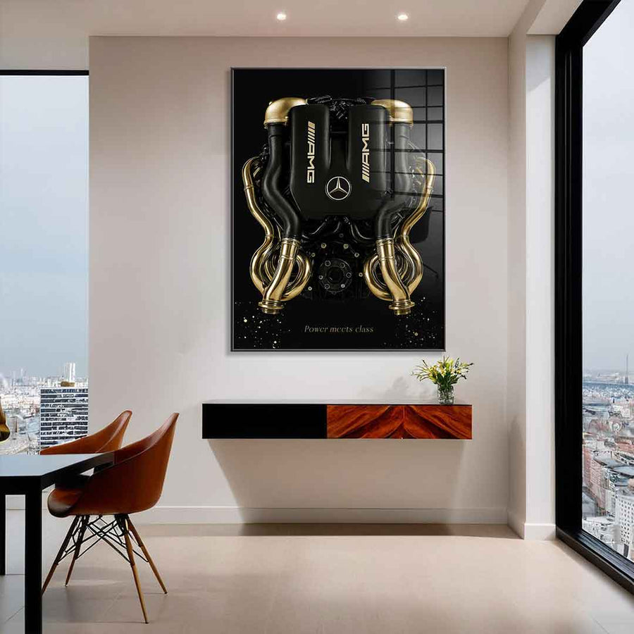 Mercedes V8 Engine - Gold Leaf