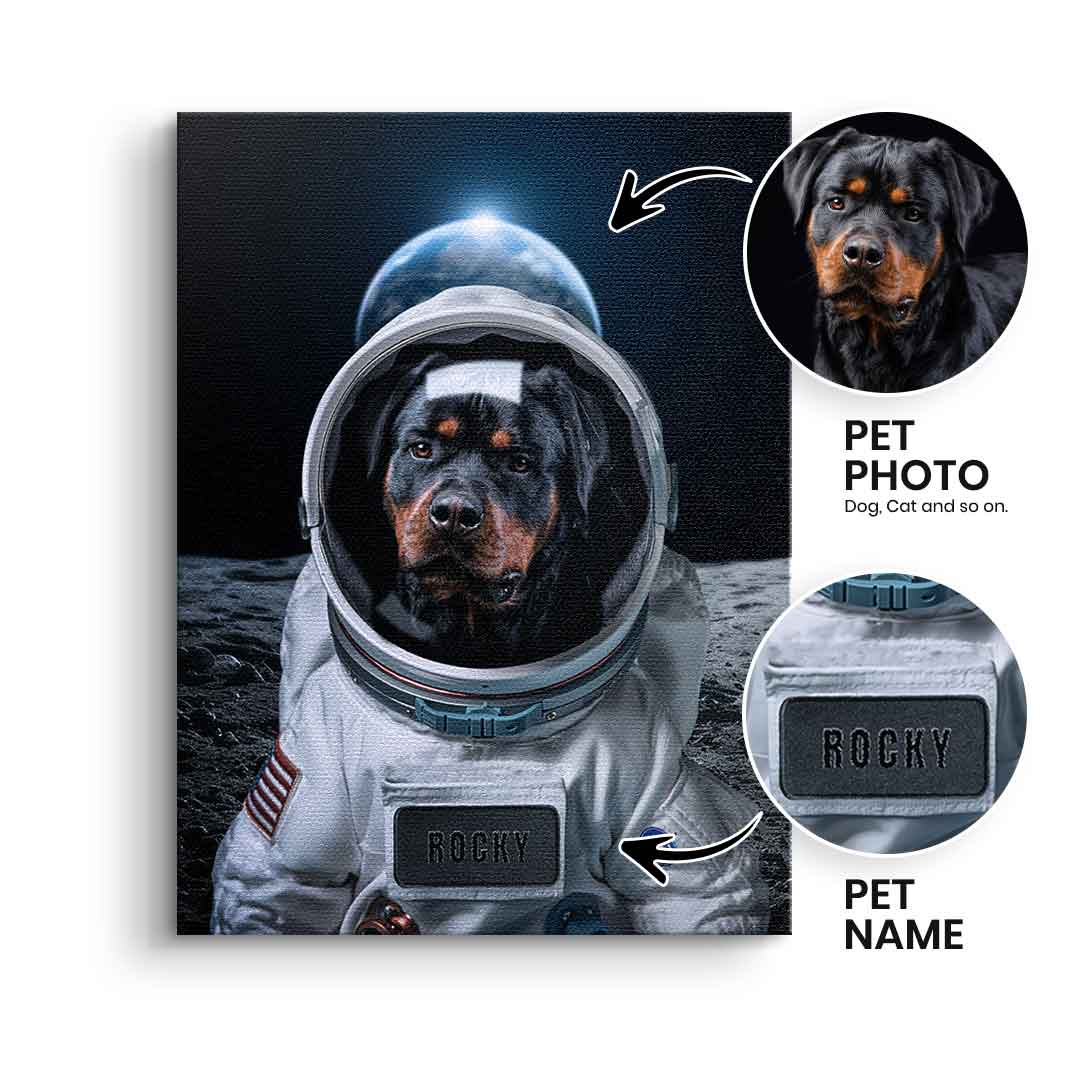Astronaut Zwierzak Portret Personalizowany