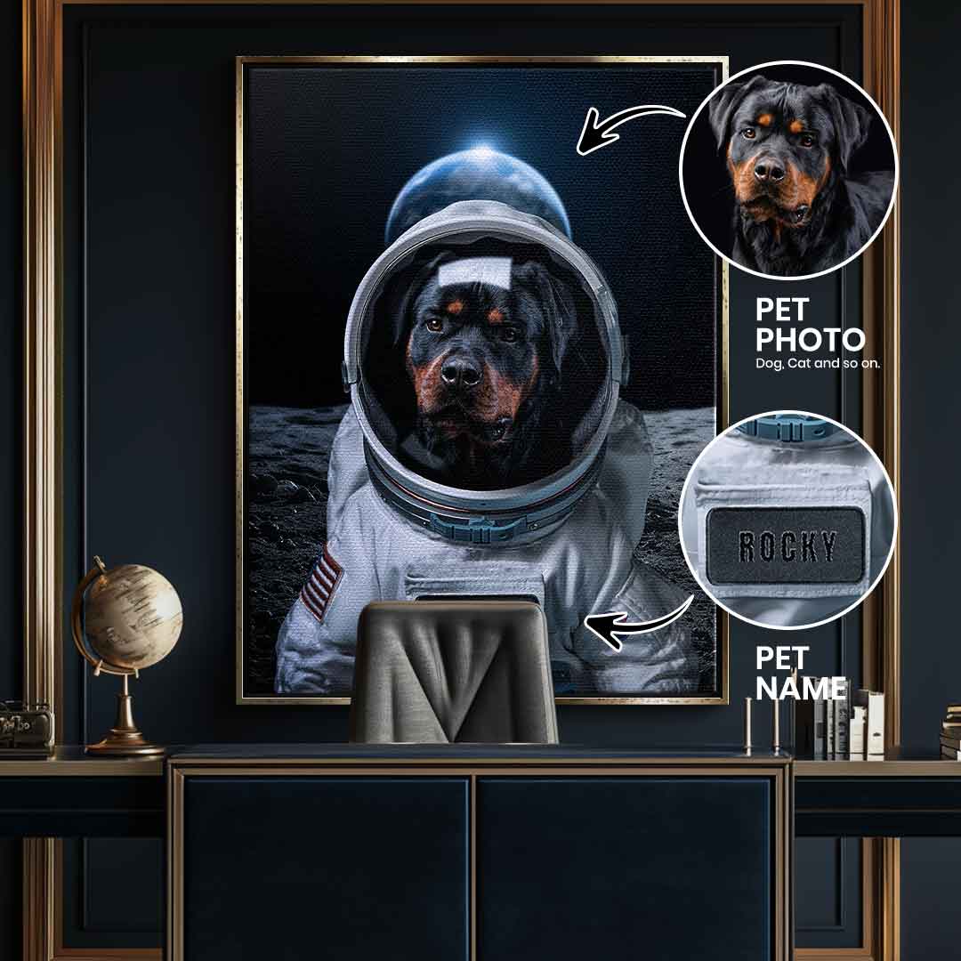 Astronaut Zwierzak Portret Personalizowany