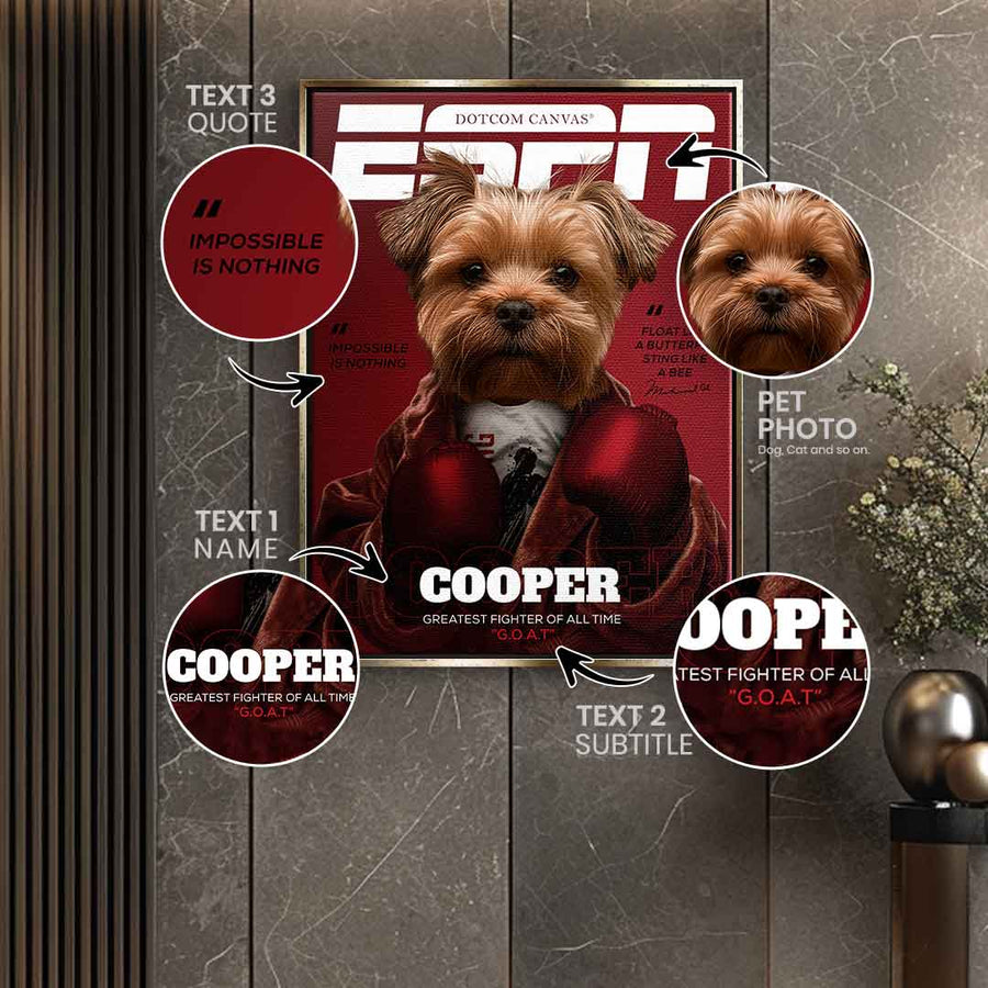 Magazyn ESPN Portret Zwierzęcia Personalizowany
