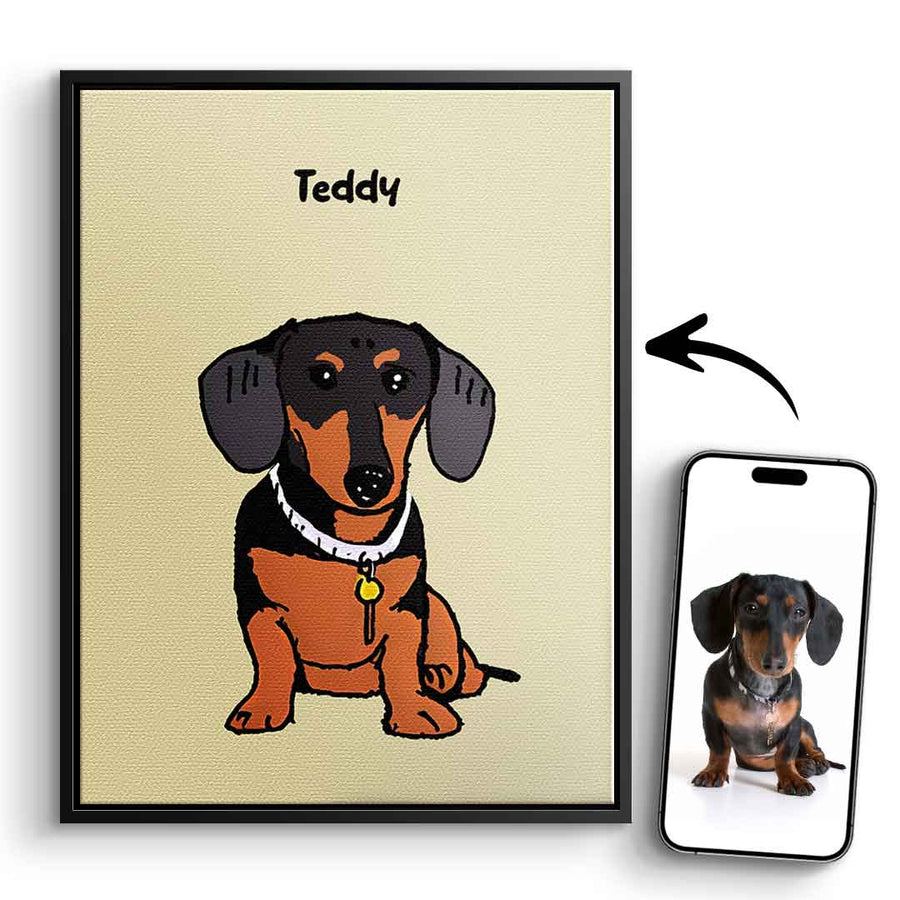 Portret zwierzaka malowany przez dziecko Personalizowany