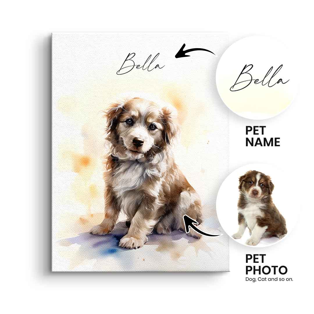 Watercolor Pet Portrait Personalizable