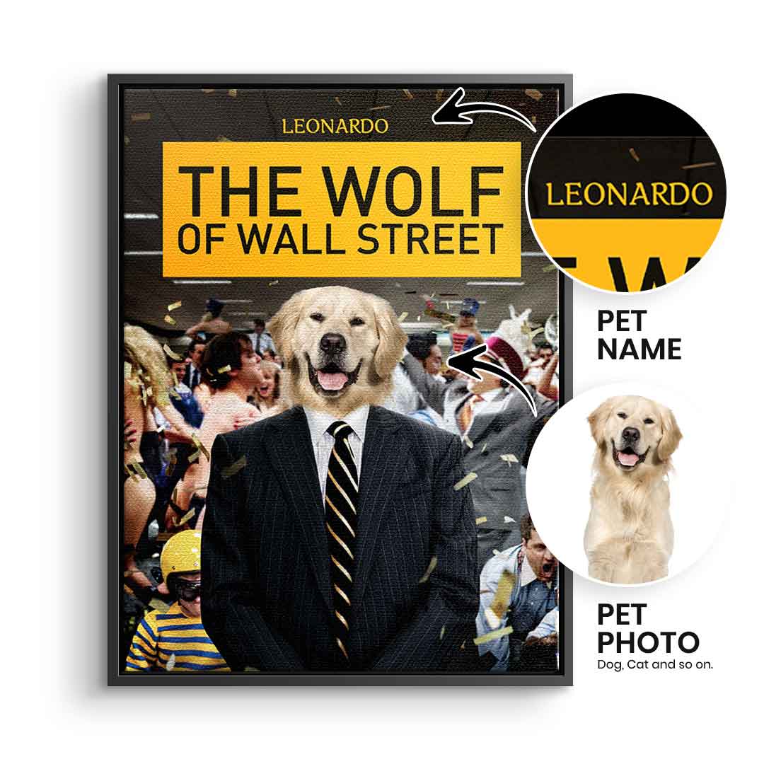 Wolf of Wall Street Haustier Portrait - Personalisierbar