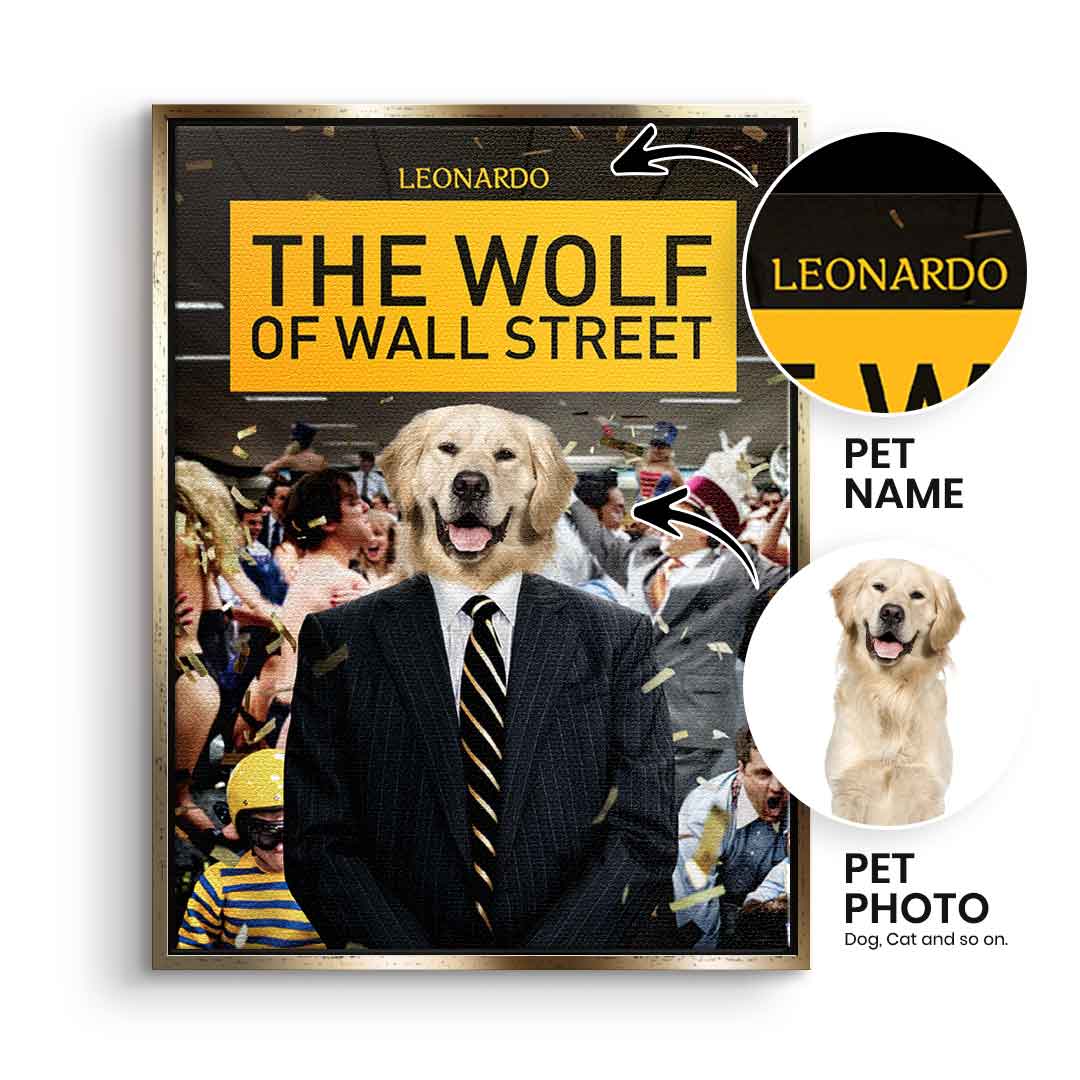 Wolf of Wall Street Haustier Portrait - Personalisierbar