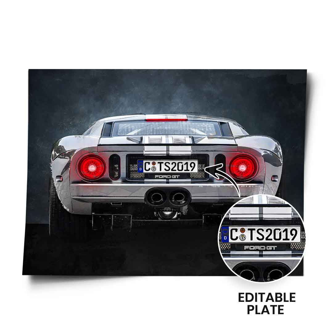 Ford GT Backside - Poster - Personalisierbar