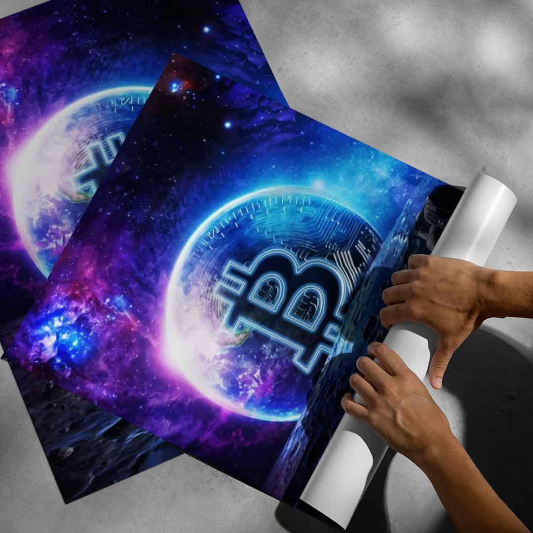 Zachód słońca Bitcoina - plakat