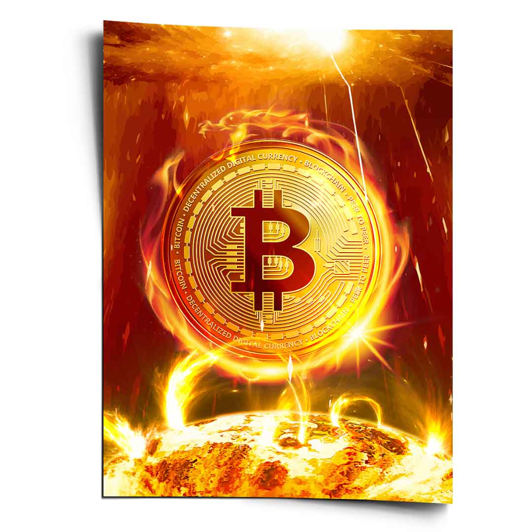 Bitcoin on Fire - Poster