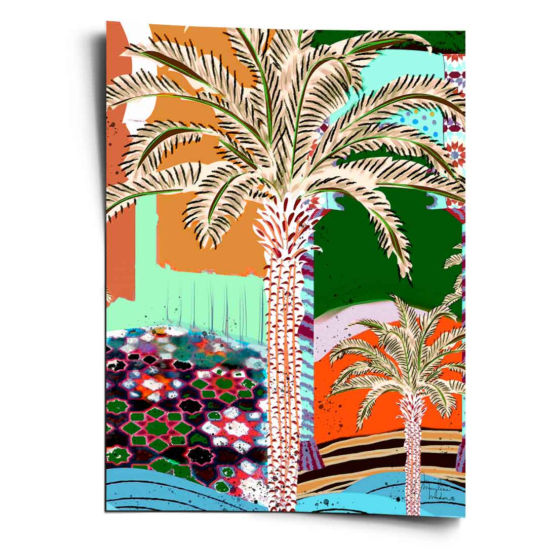 Kolorowa palma - plakat