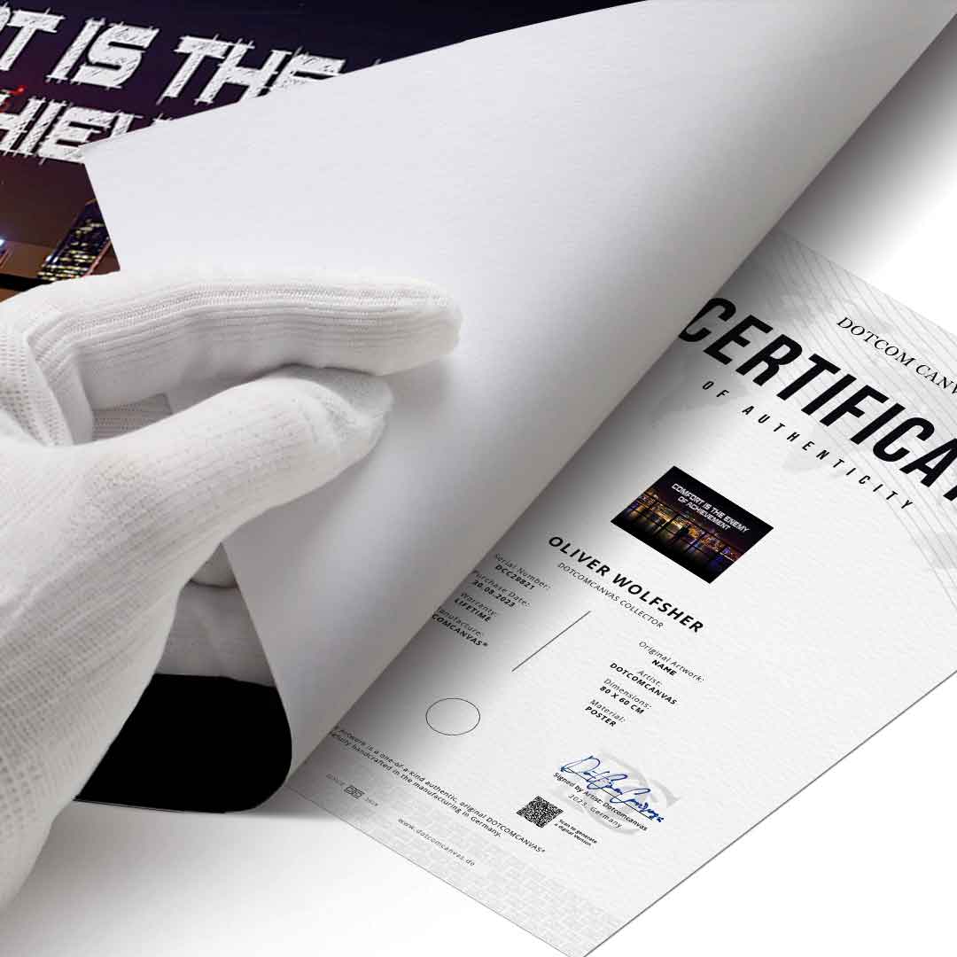 Komfort jest wrogiem osiągnięć – plakat