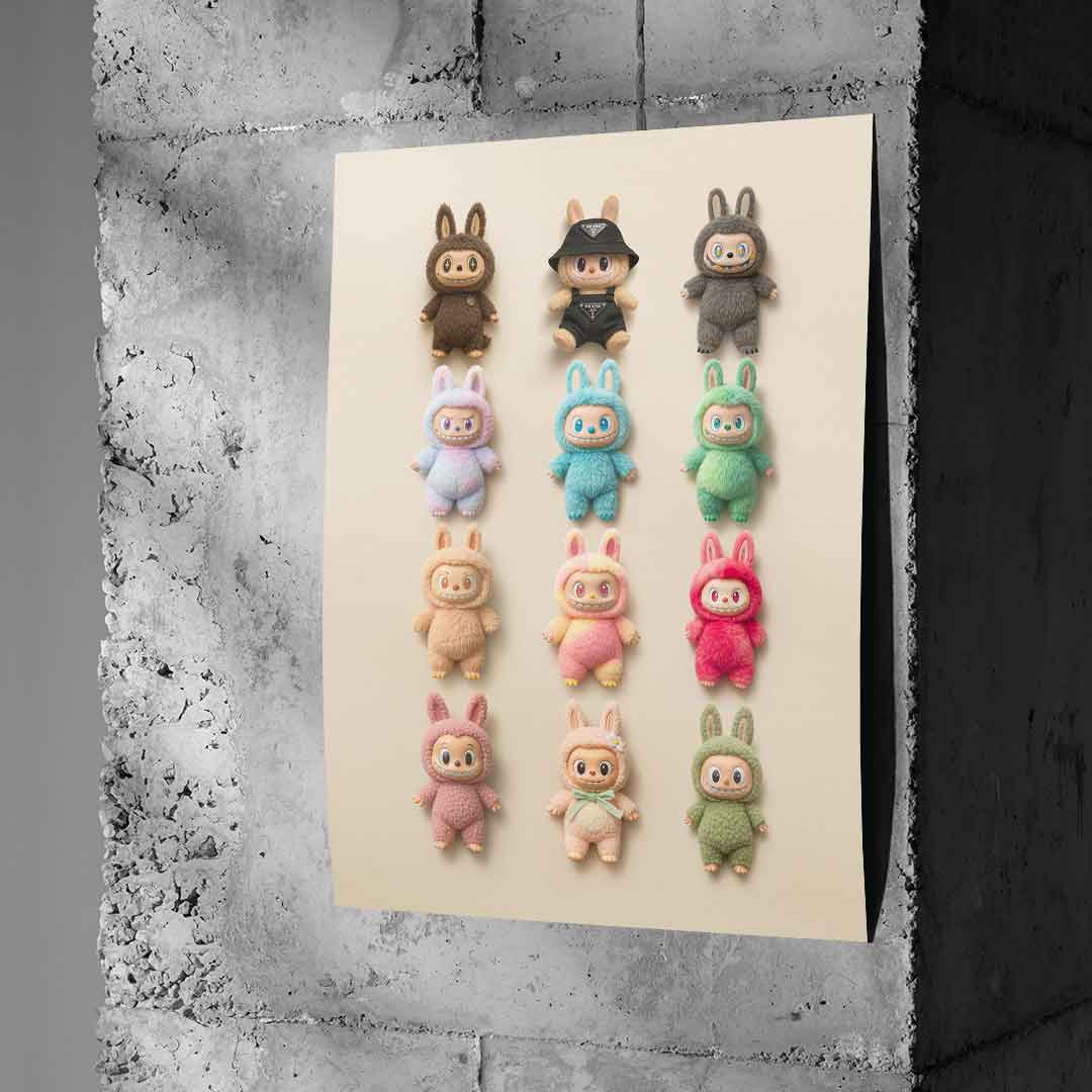 Kolekcja Flat Labubu - plakat