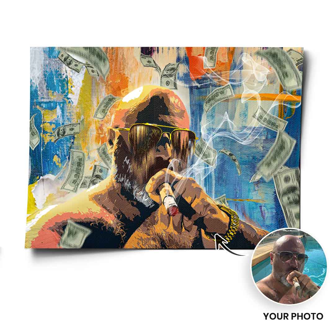 Money Rain Portrait - Poster - Personalisierbar