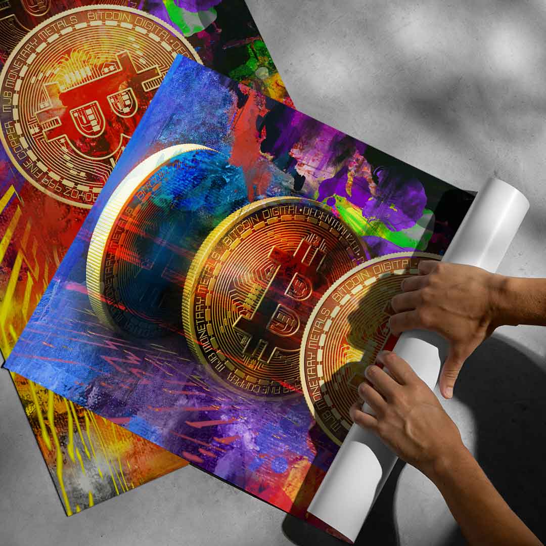 Wiele Bitcoinów – Plakat