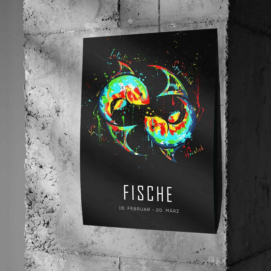Pisces Zodiac Sign - Poster
