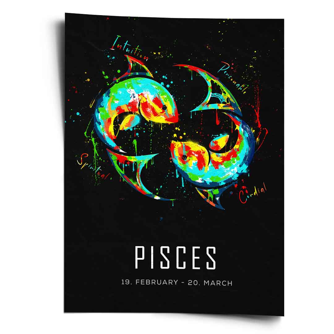 Pisces Zodiac Sign - Poster