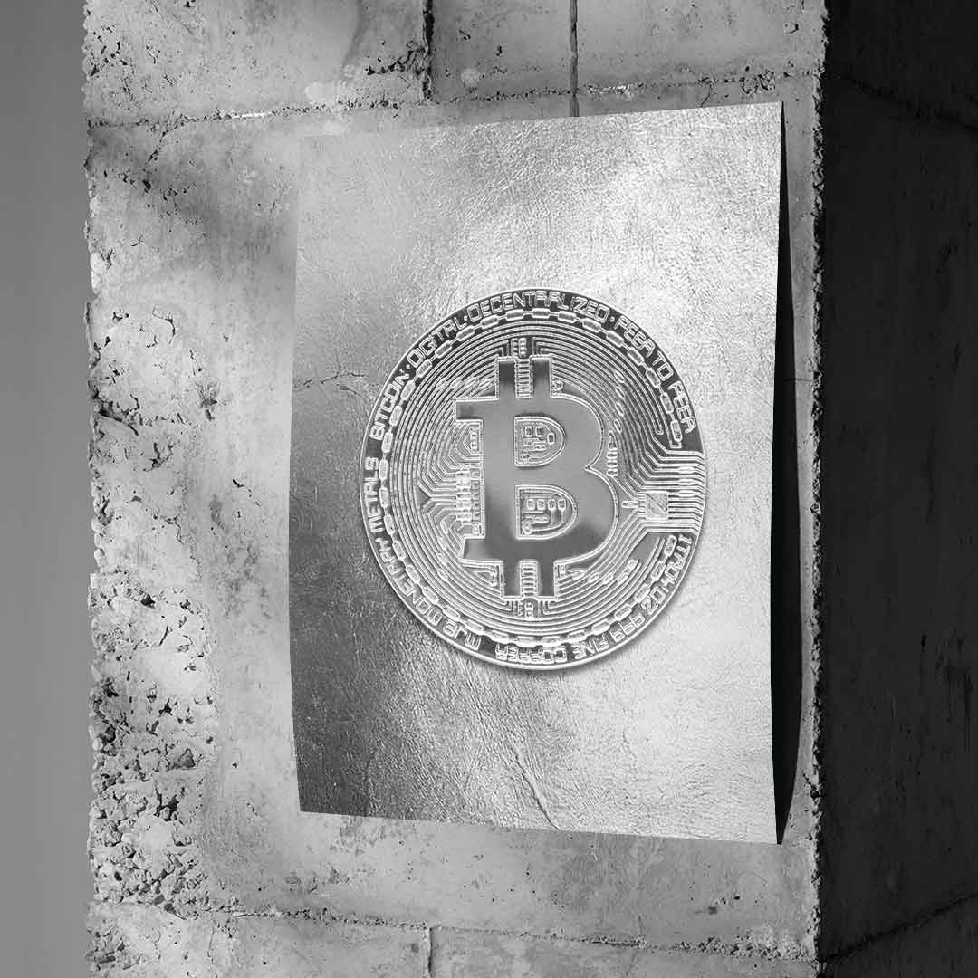 Srebrny Bitcoin - Plakat