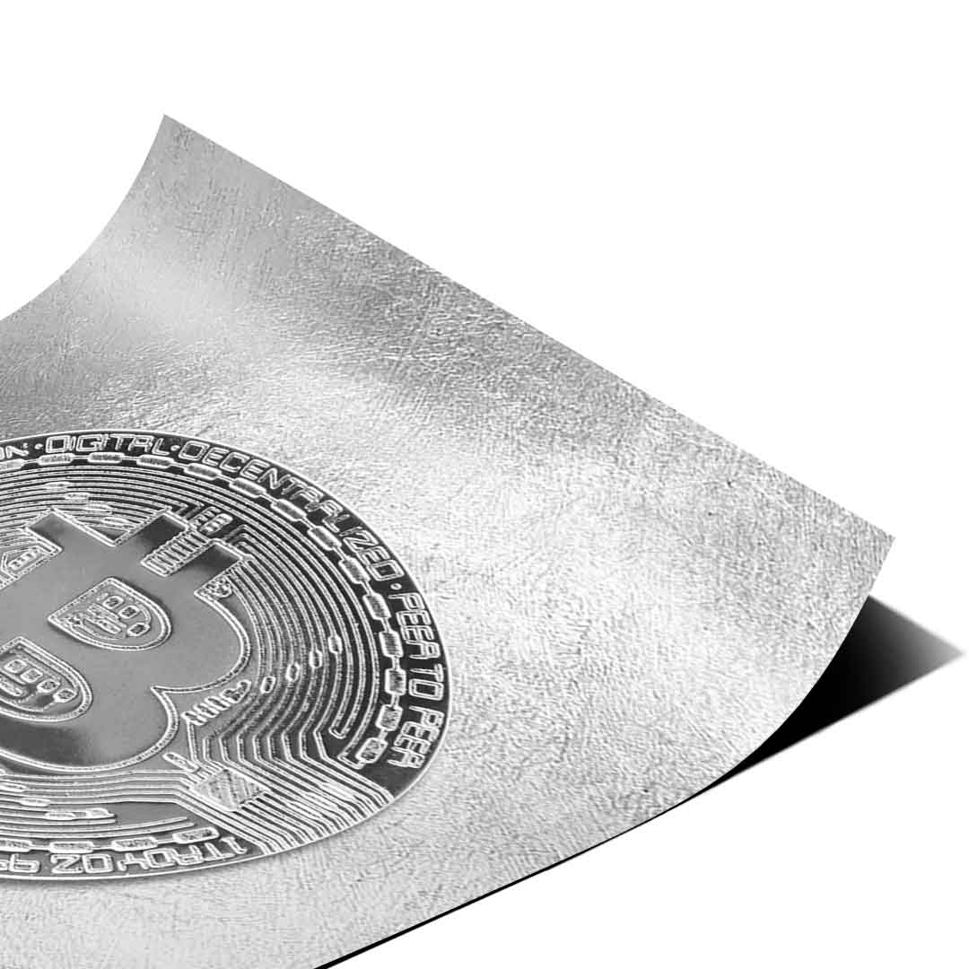 Srebrny Bitcoin - Plakat