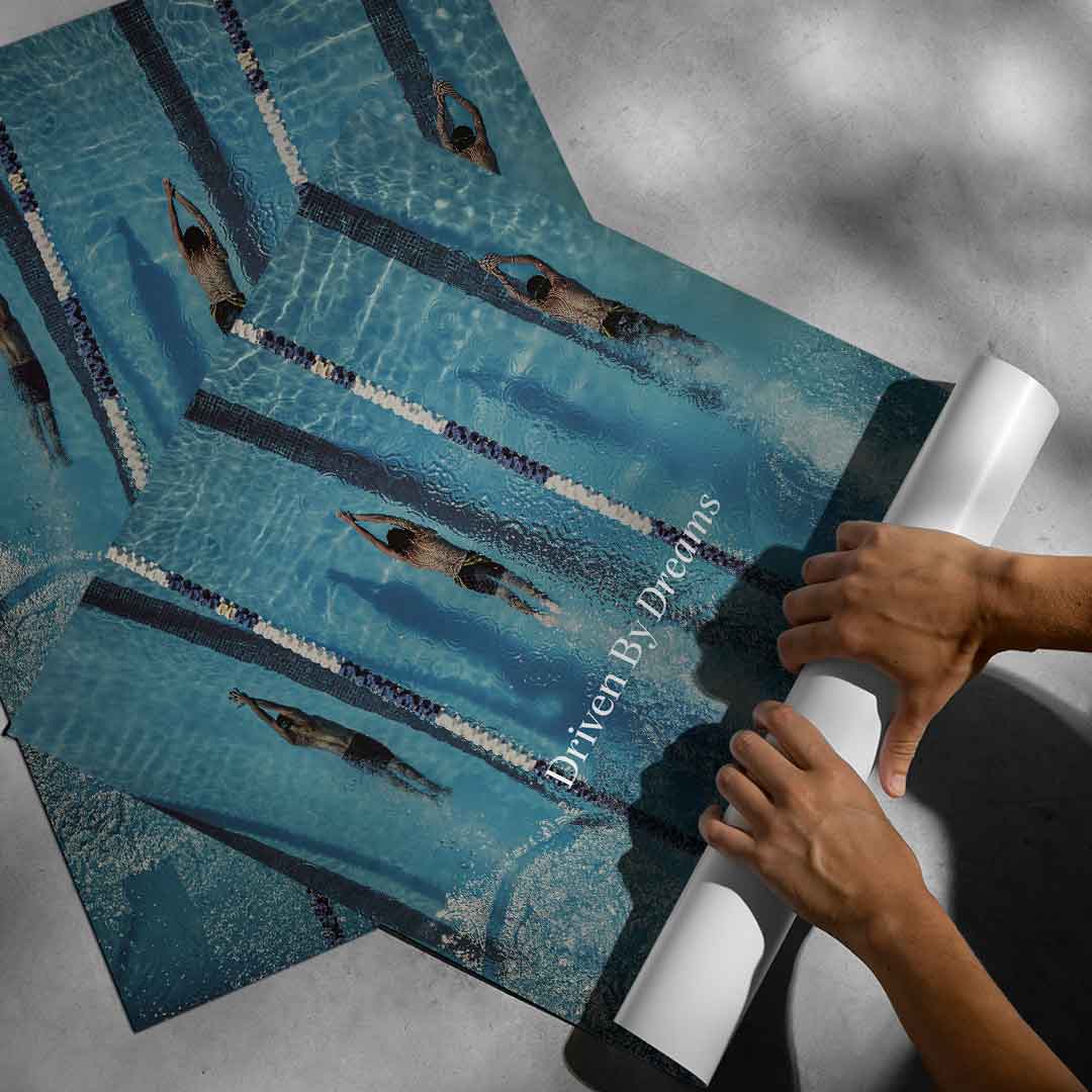 Prowadzeni marzeniami #Pływanie – Plakat