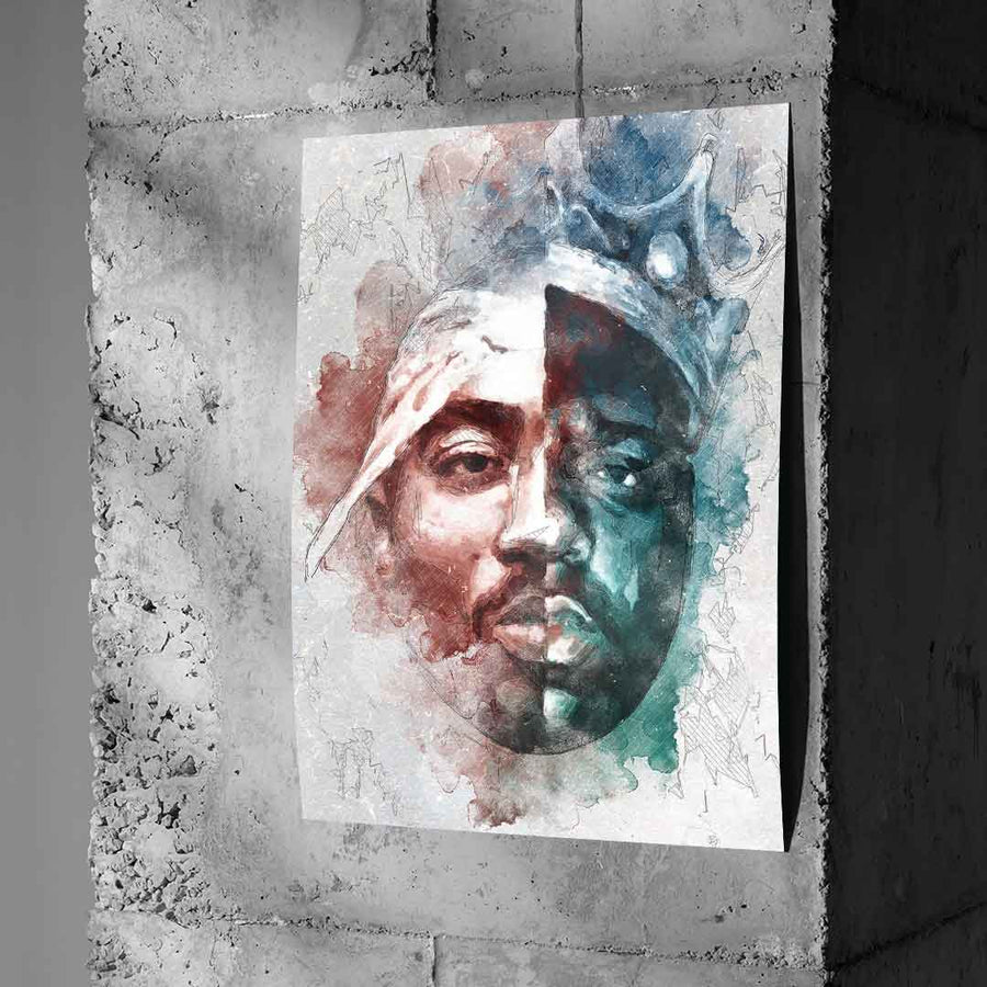 Tupac BIG Portrait - Poster