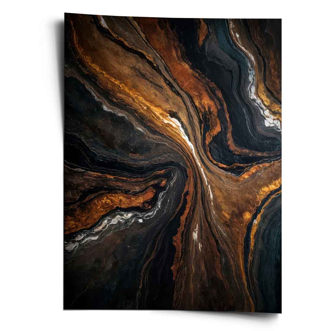 Golden Tones In Dark Stone - Poster