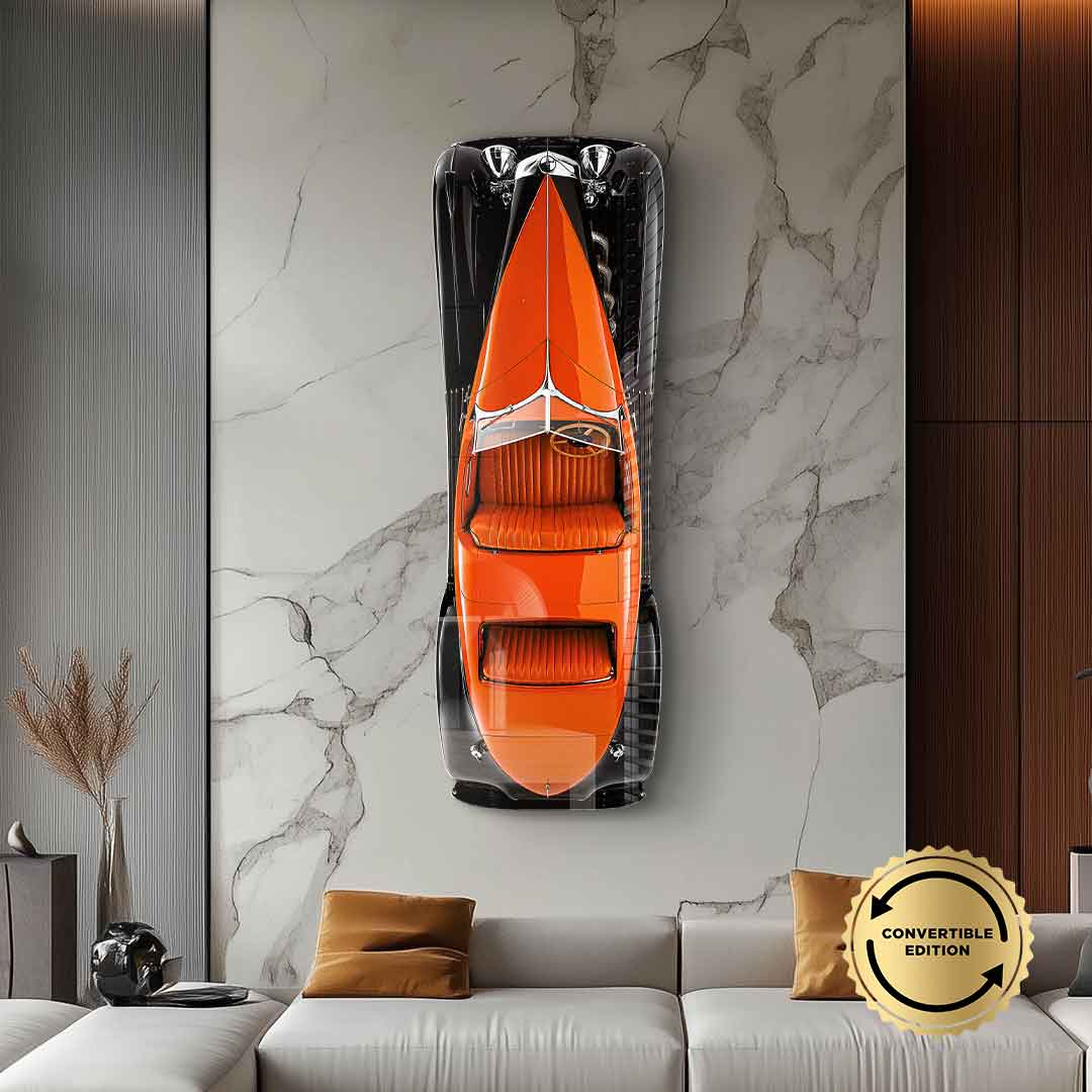 Rzeźba ścienna Bugatti Type 57SC Atlantic - szkło akrylowe