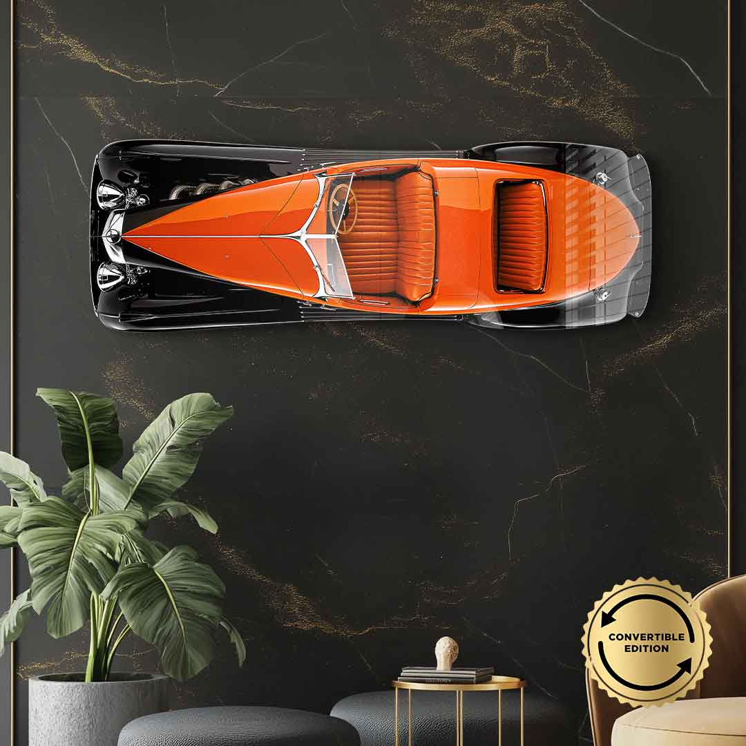 Rzeźba ścienna Bugatti Type 57SC Atlantic - szkło akrylowe