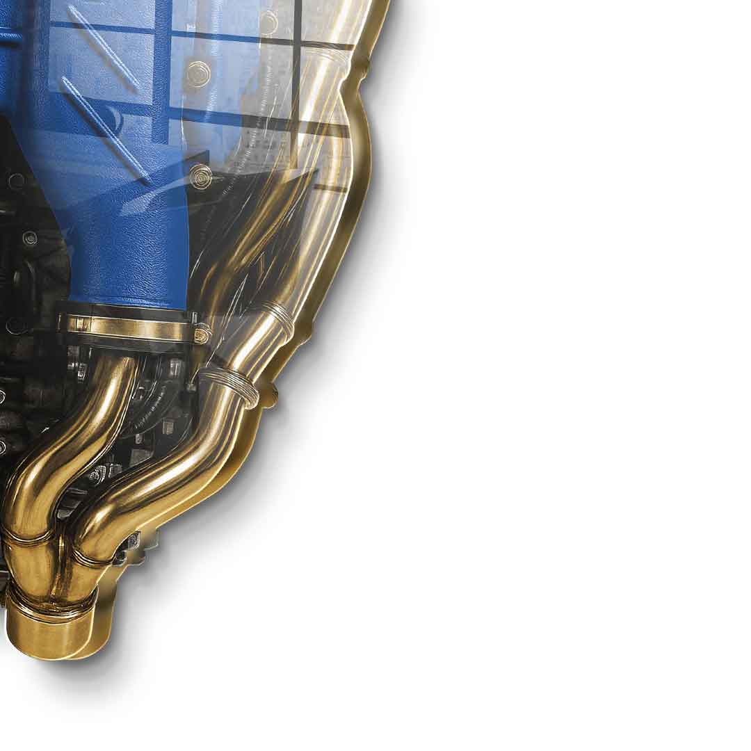 Wall sculpture Ford GT Engine - gold leaf
