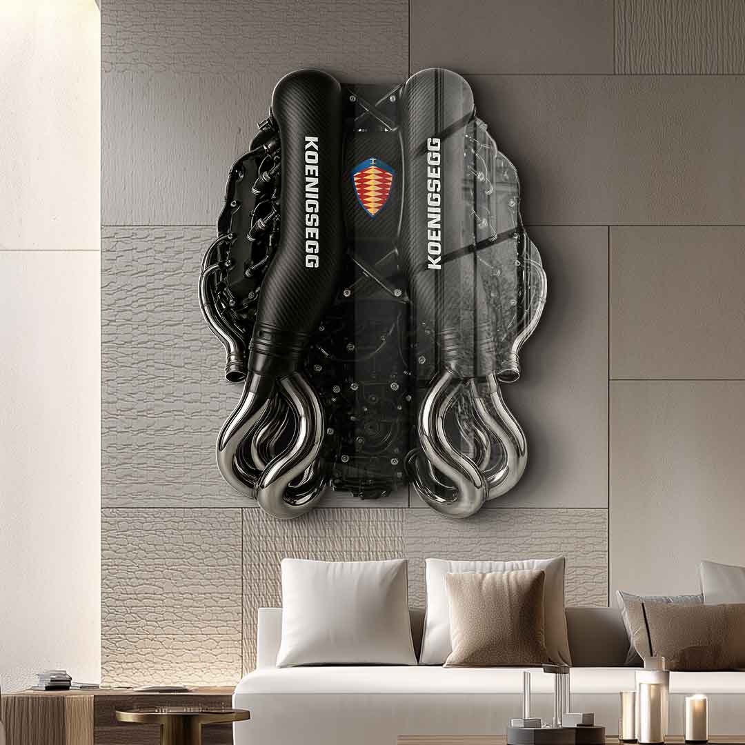 Wandskulptur Koenigsegg Engine - Acrylglas