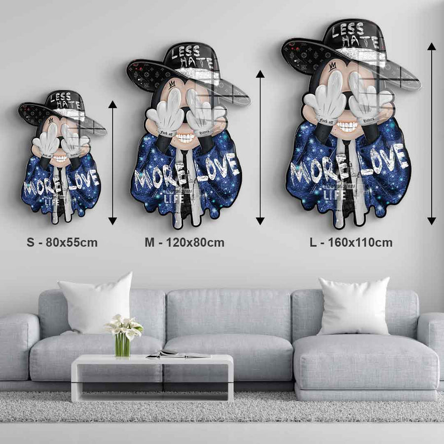 Wall sculpture Less Hate - Acrylic glass
