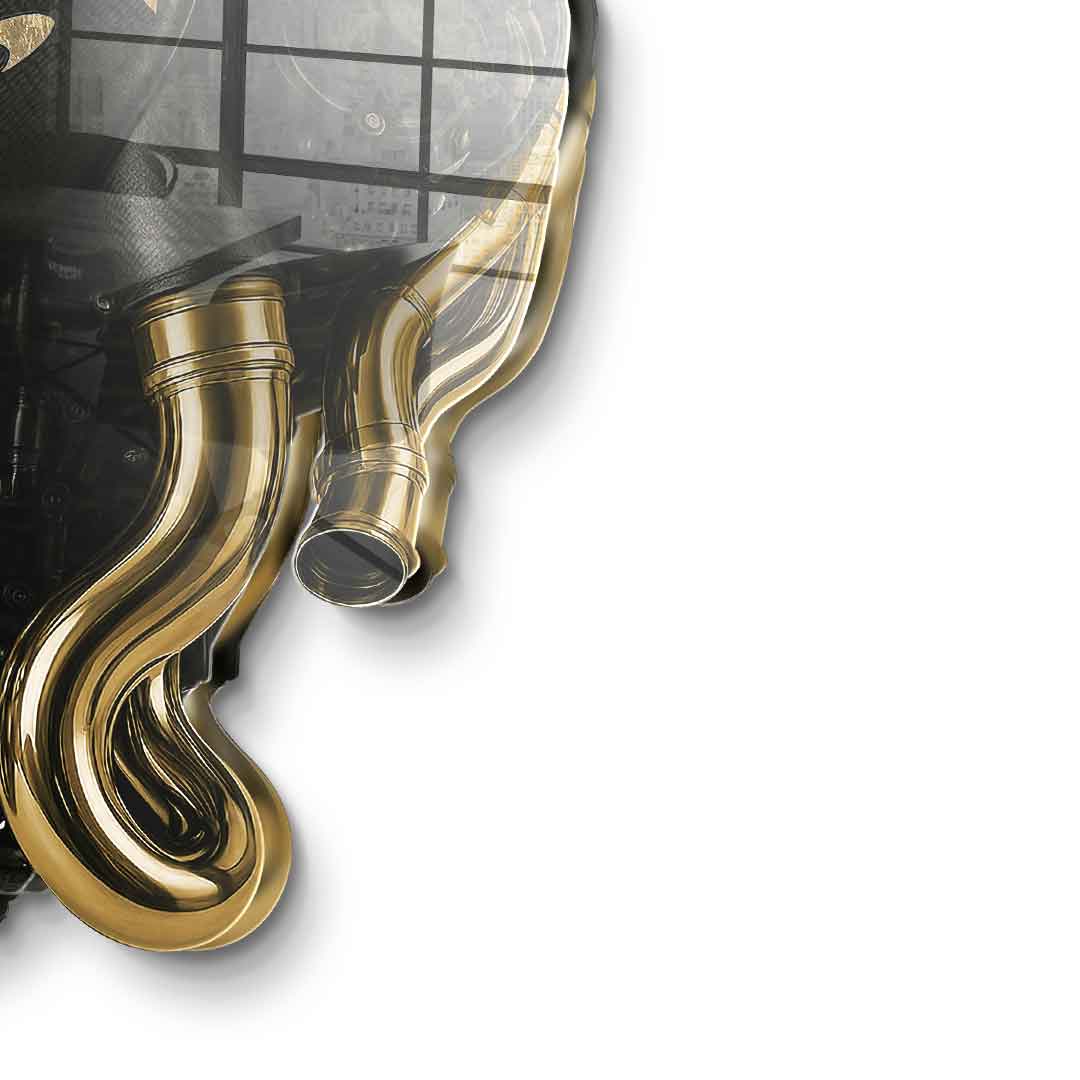 Wall sculpture Maclaren Engine - gold leaf