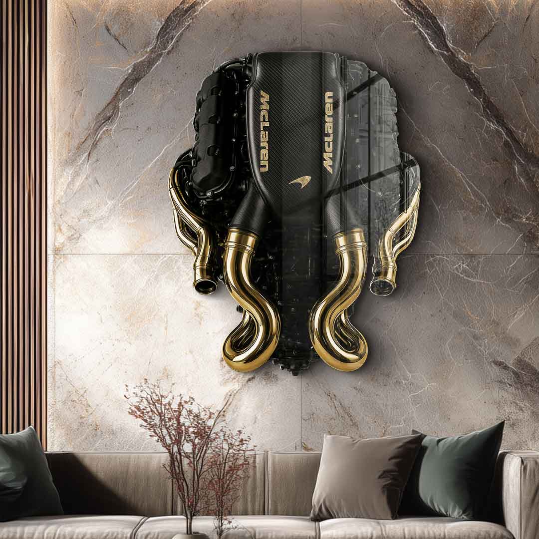 Wall sculpture Maclaren Engine - gold leaf
