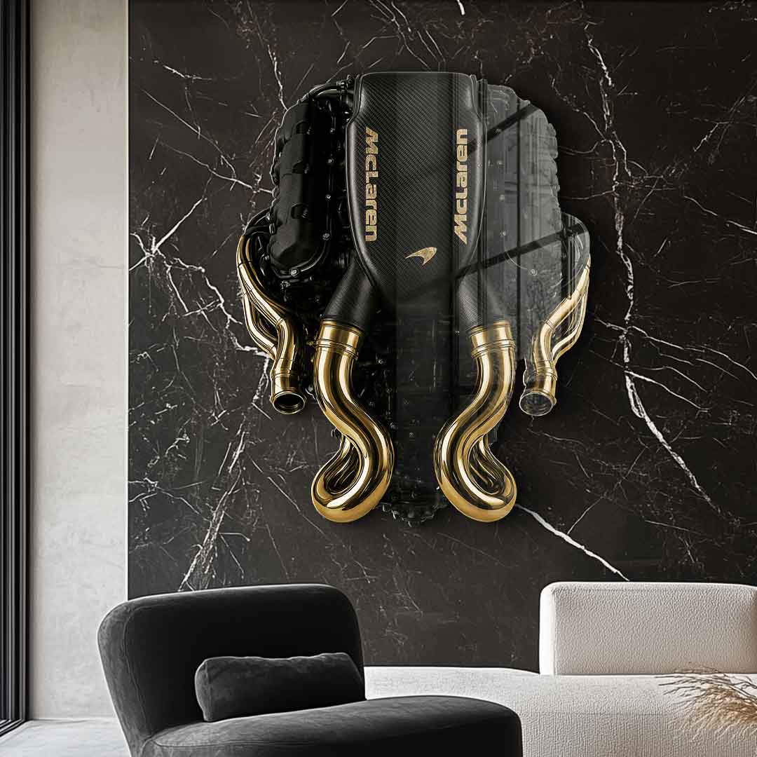 Wall sculpture Maclaren Engine - gold leaf