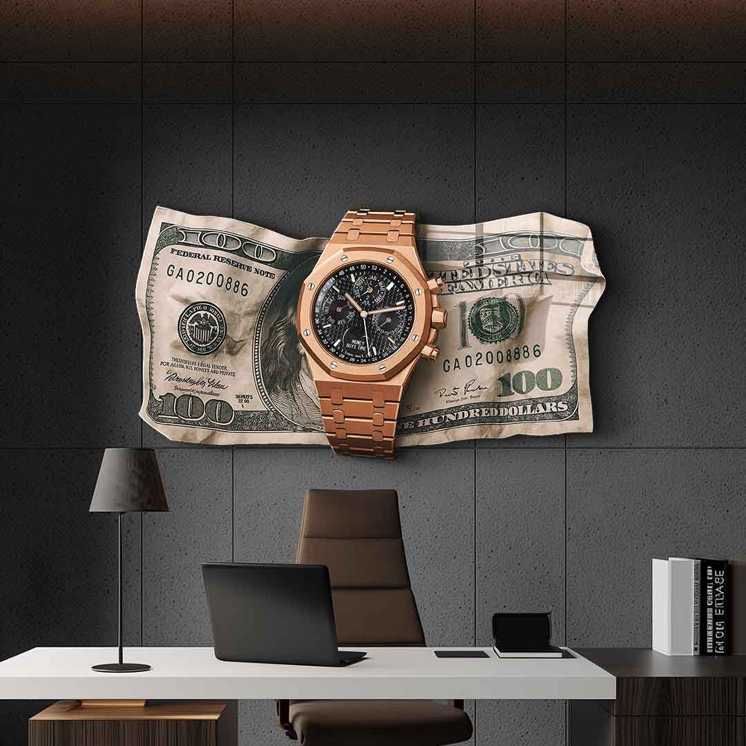 Wall sculpture Money Buys Time - Acrylic glass