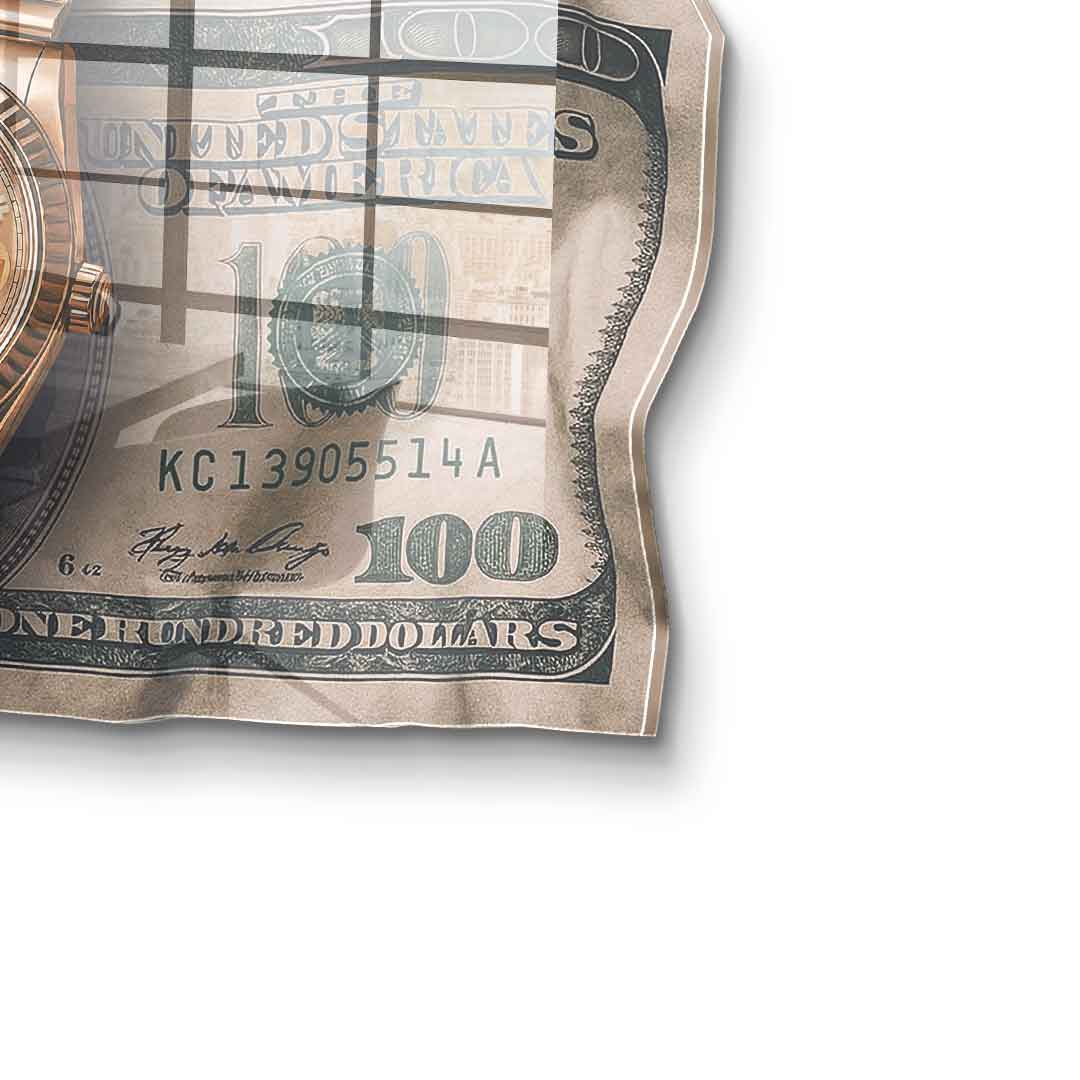 Wall sculpture Time is Money - Acrylic glass