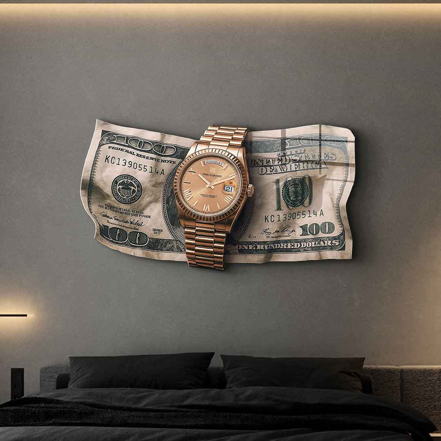 Wall sculpture Time is Money - Acrylic glass
