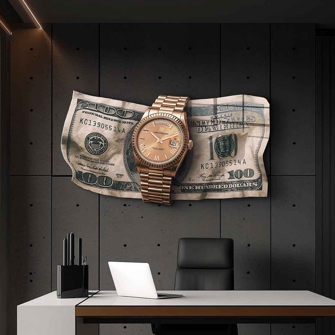 Wall sculpture Time is Money - Acrylic glass
