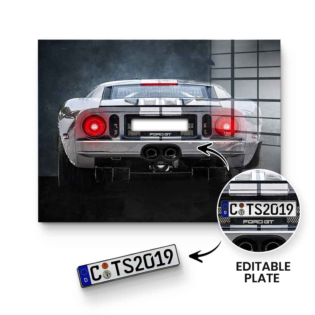 Ford GT Tył - Szkło akrylowe - Personalizowane