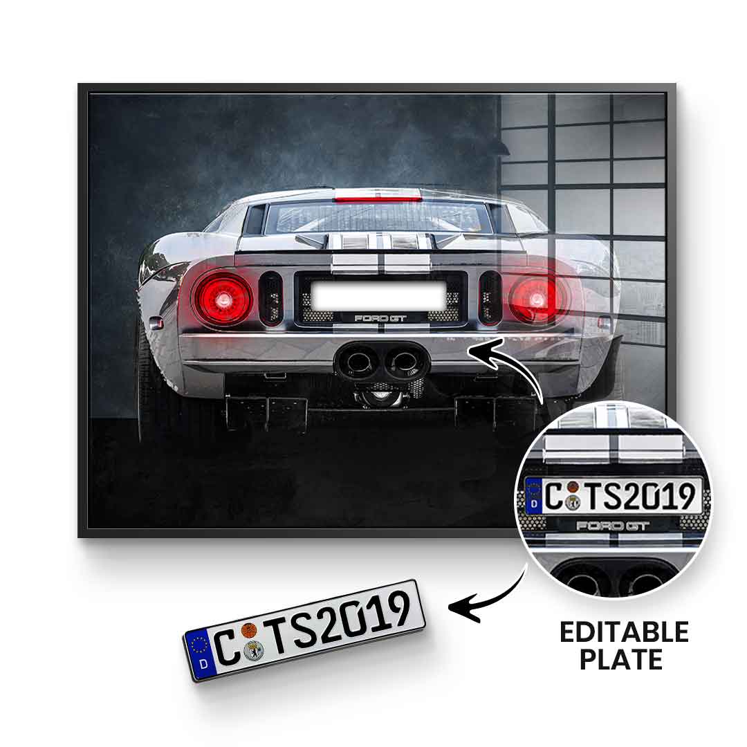 Ford GT Tył - Szkło akrylowe - Personalizowane