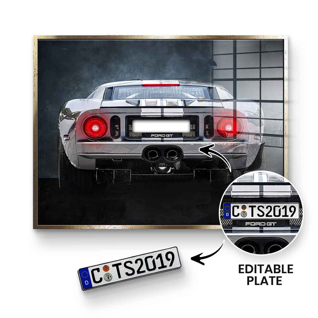 Ford GT Tył - Szkło akrylowe - Personalizowane