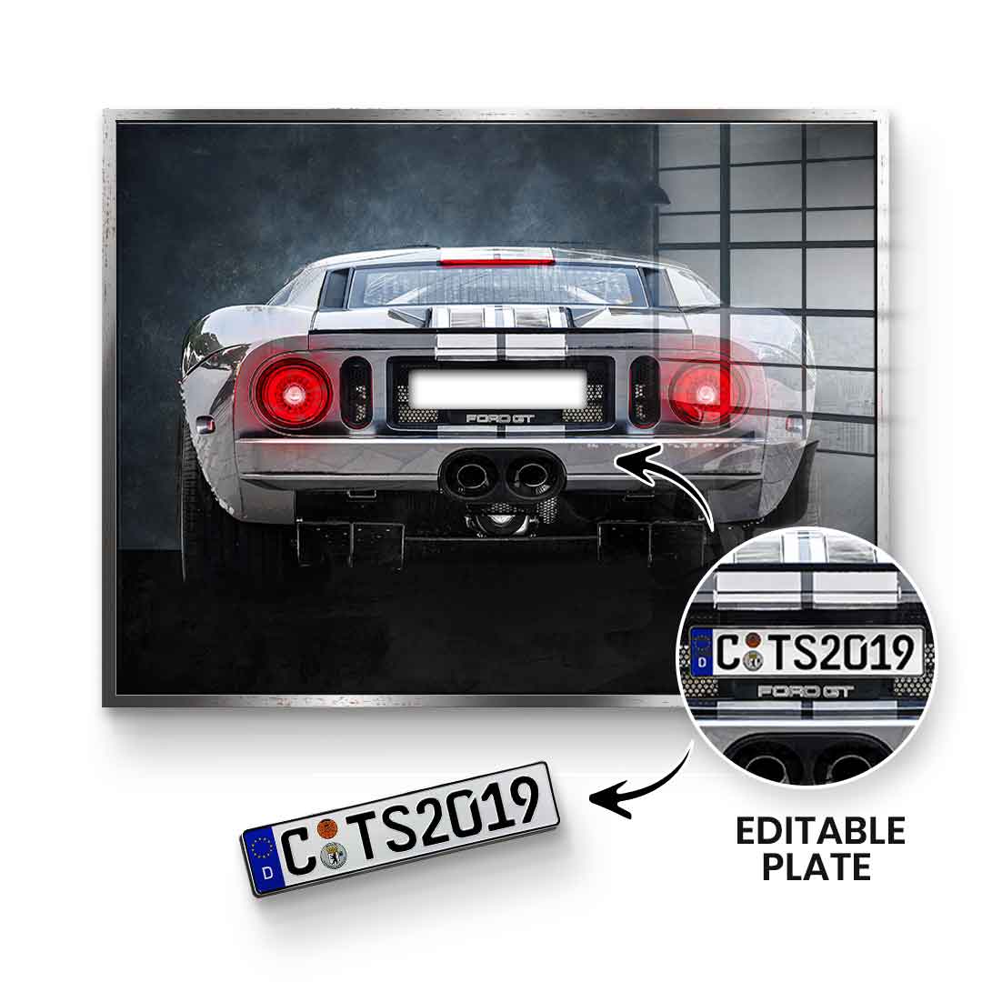 Ford GT Tył - Szkło akrylowe - Personalizowane