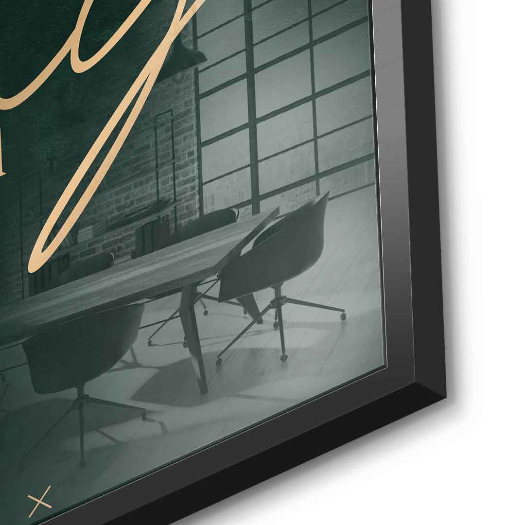 Remember WHY Acrylglasbild Detailaufnahme schwarzer Rahmen
