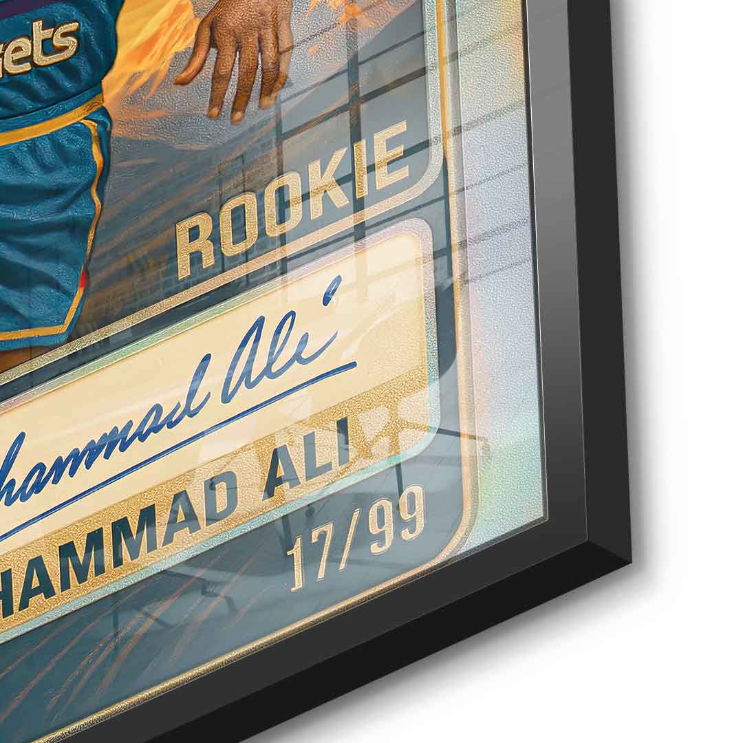 DOTCOMCANVAS Muhammad Ali Basketball Card Acrylglasbild Pop Art Schwarz Detailansicht