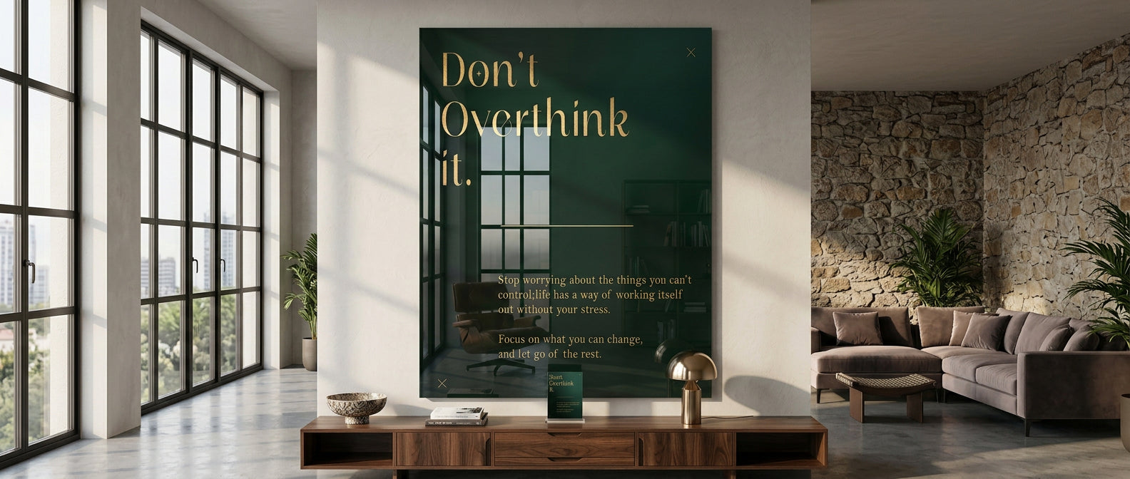 DOTCOMCANVAS Acrylglasbild Don't Overthink it. Banner