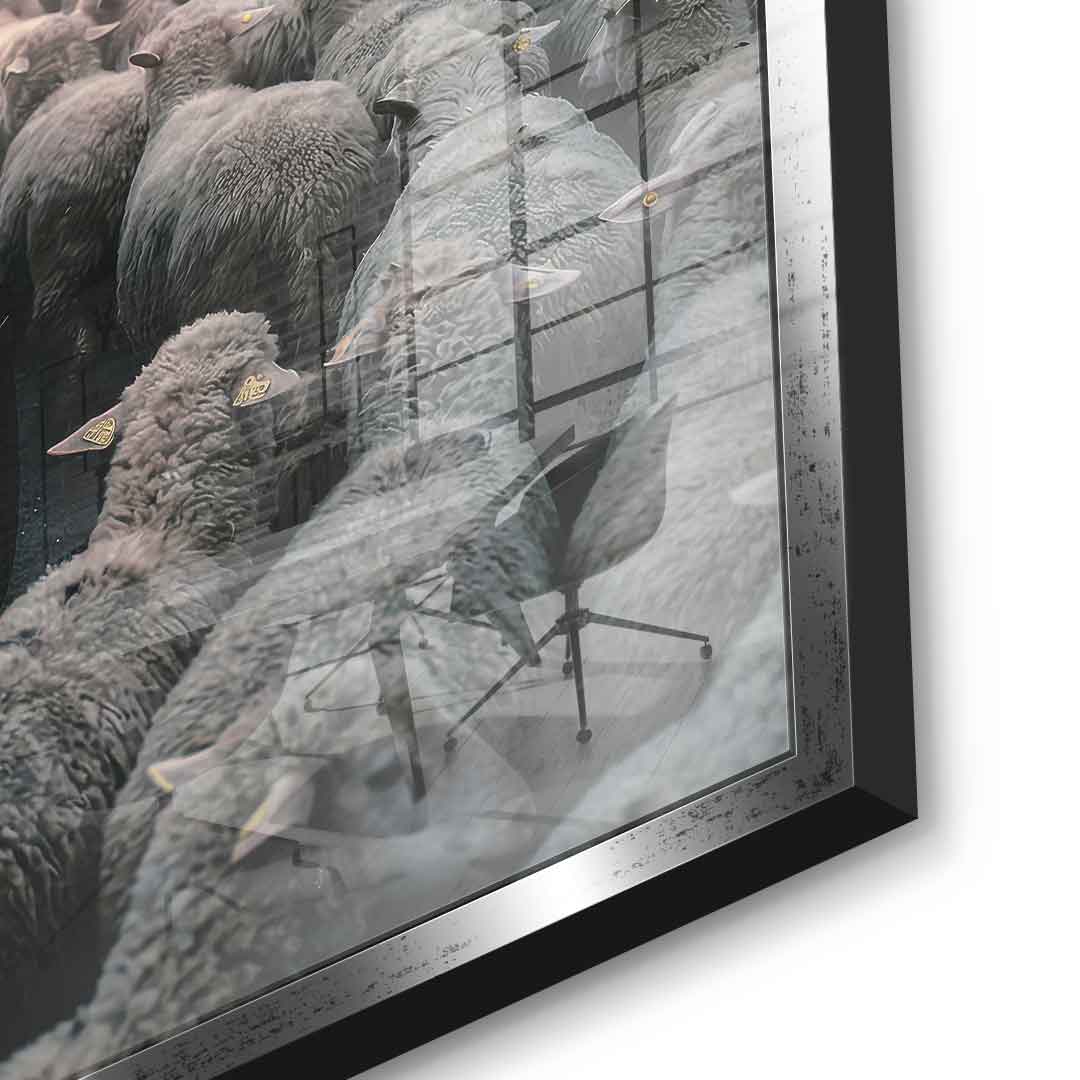 Porshe & Sheeps Acrylglasbild Detailaufnahme Farben