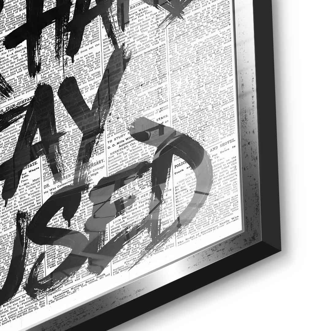 DOTCOMCANVAS Dream big work hard stay focused Acrylglasbild Detailansicht Silber Rahmen