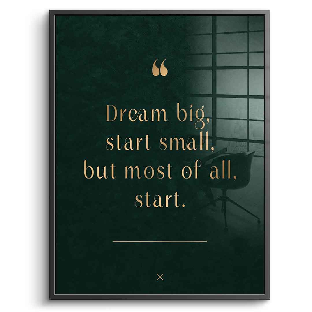 DOTCOMCANVAS Dream Big Acrylglasbild mit schwarzem Premium-Rahmen Frontansicht