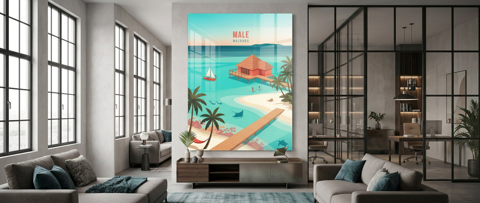 Male Acrylglasbild Banner