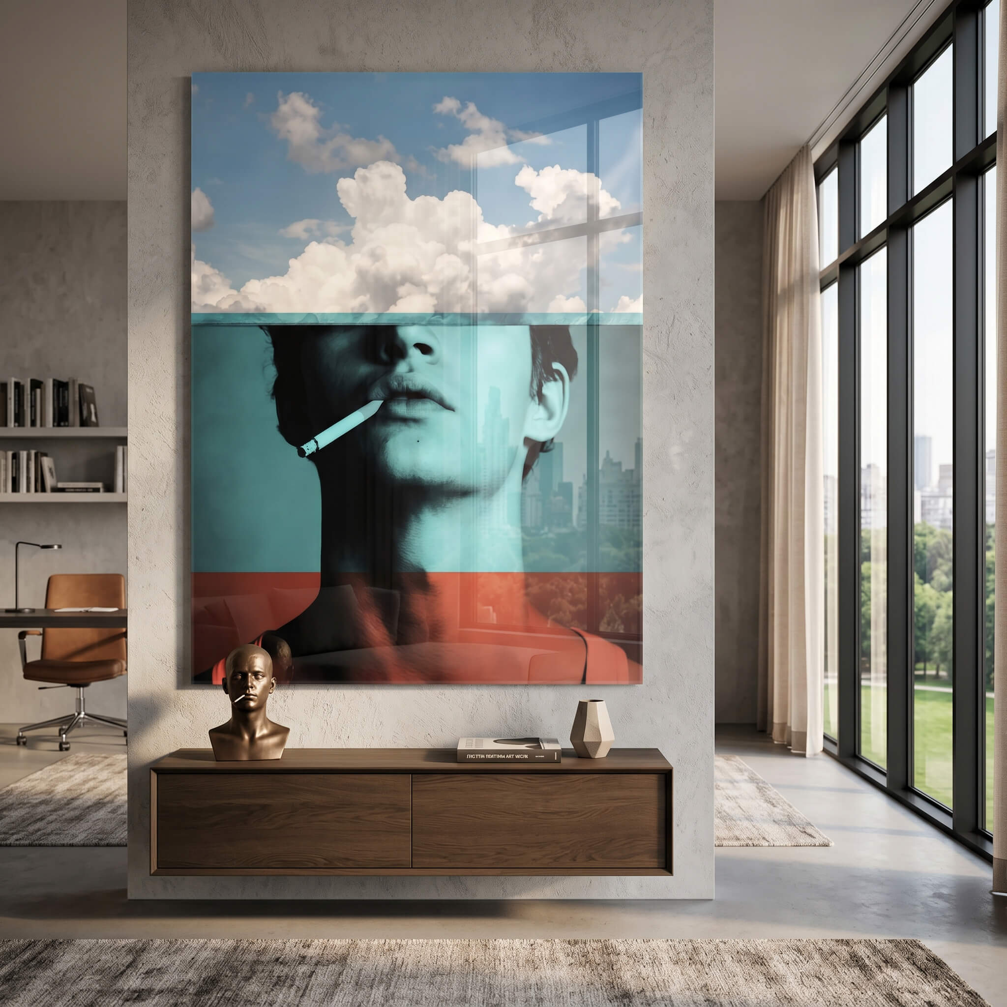 DOTCOMCANVAS® Four layers Acrylglasbild – im Raum