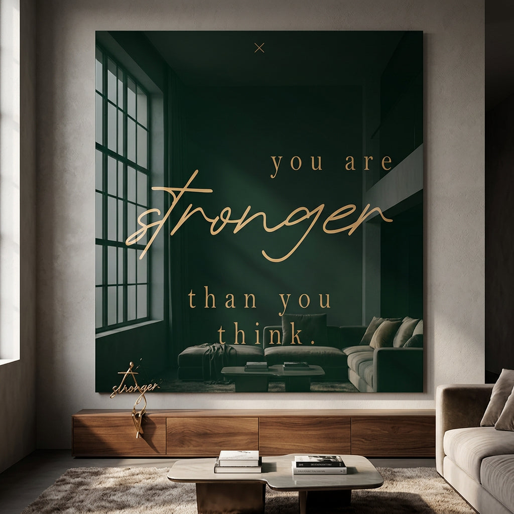 You are STRONGER Acrylglasbild im Raum