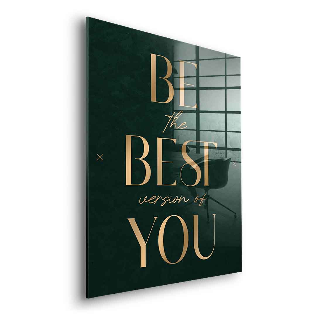 Be the Best Acrylglasbild Seitenansicht – Motivation Typografie