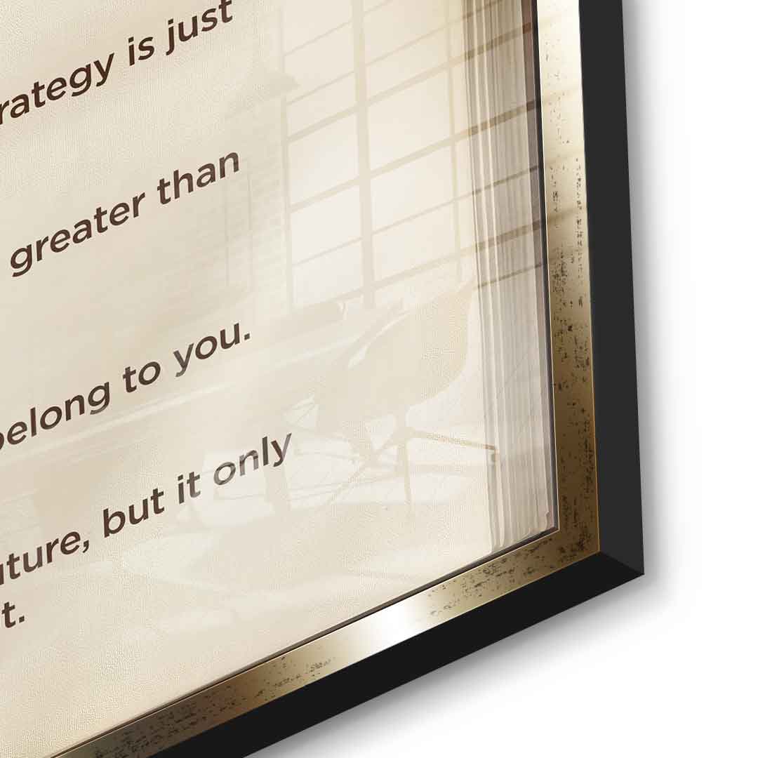 DOTCOMCANVAS® Vision Book Acrylglasbild – Detailansicht goldener Rahmen